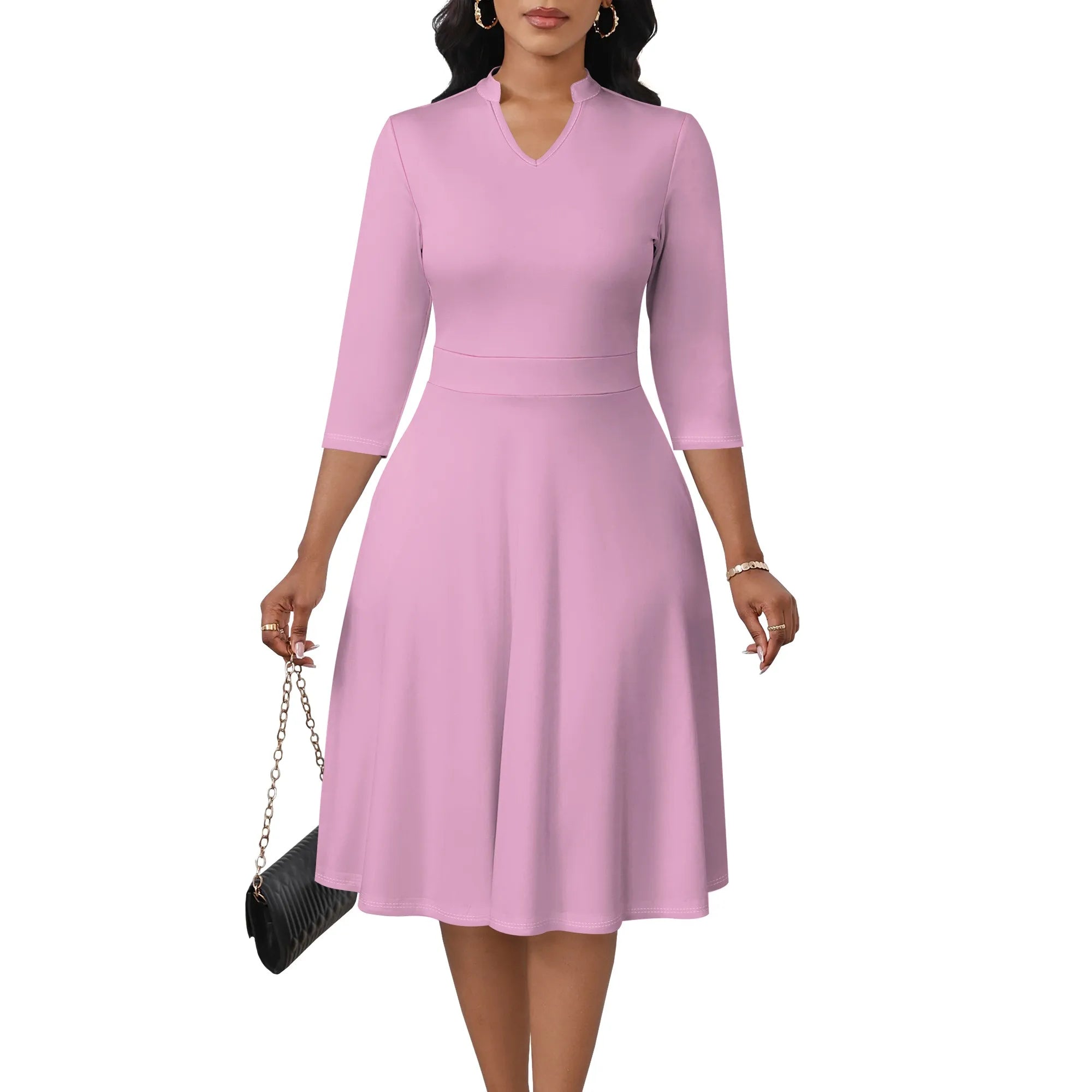 Women's Floral Off Shoulder Maxi Dress 3/4 Sleeve Pink Multicolor Slit Party Evening