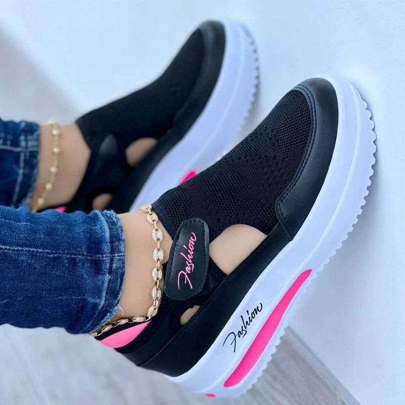 Red Sneakers Women Tennis Shoes Canvas Shoe Female Casual Shoes Ladies Sport Shoes Platform Sneaker Hollow Out Shoes