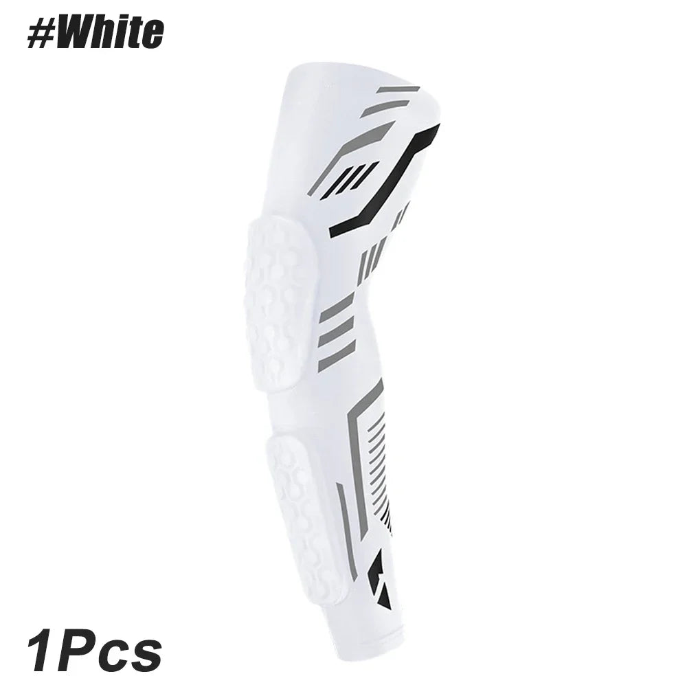 Sports Anti-Collision Padded Arm Sleeves For Protection of Elbow and Forearm During Sports - Honeycomb Pads For Men & Women