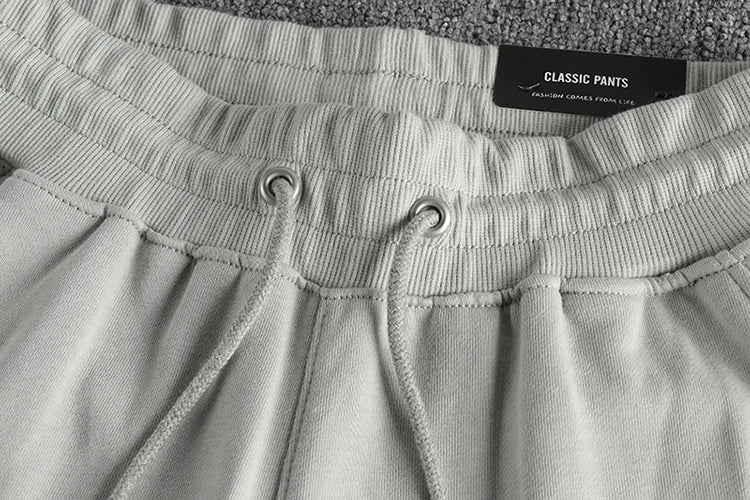 Herfst Amerikaanse Retro Terry Gebreide Borduurwerk Joggingbroek Heren Eenvoudige Elastische Taille Trekkoord Sport Casual Jeugd Losse Broek