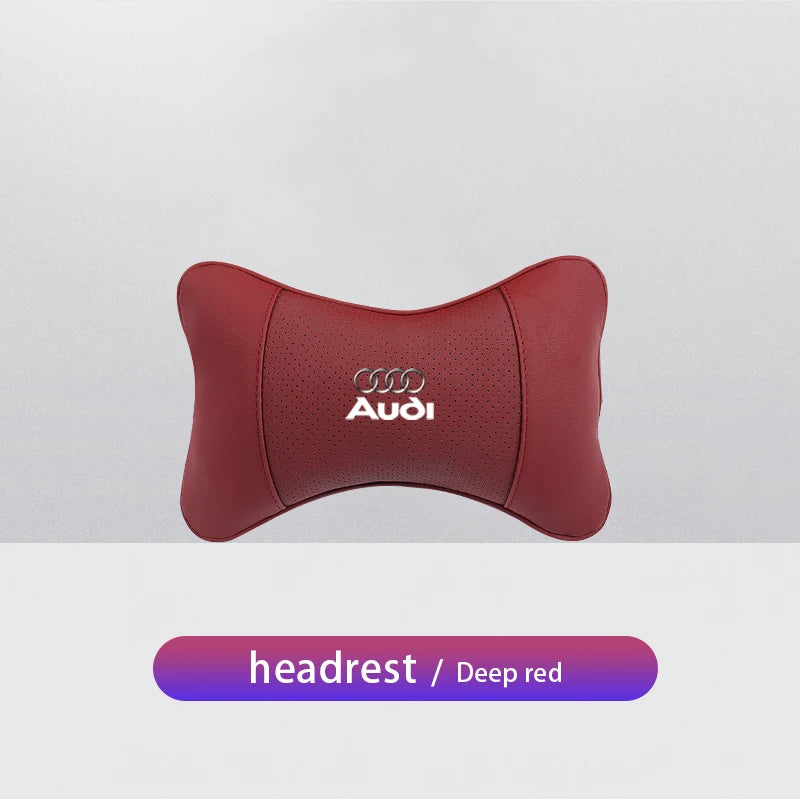 1Pcs Car Seat Headrest Auto Logo Neck Pillow For Audi Sline A1 A3 A4 A6 C7 A5 B8 B7 A7 A8 B9 B6 C6 Q2 Q3 Q5 Q7 Q8 TT S3 S4 S7 S8