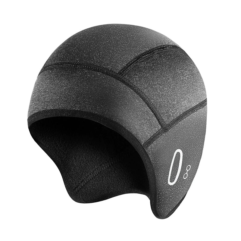 Winter thermische fietsmuts buiten onder MTB helm voering fleece muts sport heren fiets skiën muts hardlopen wandelen met bril