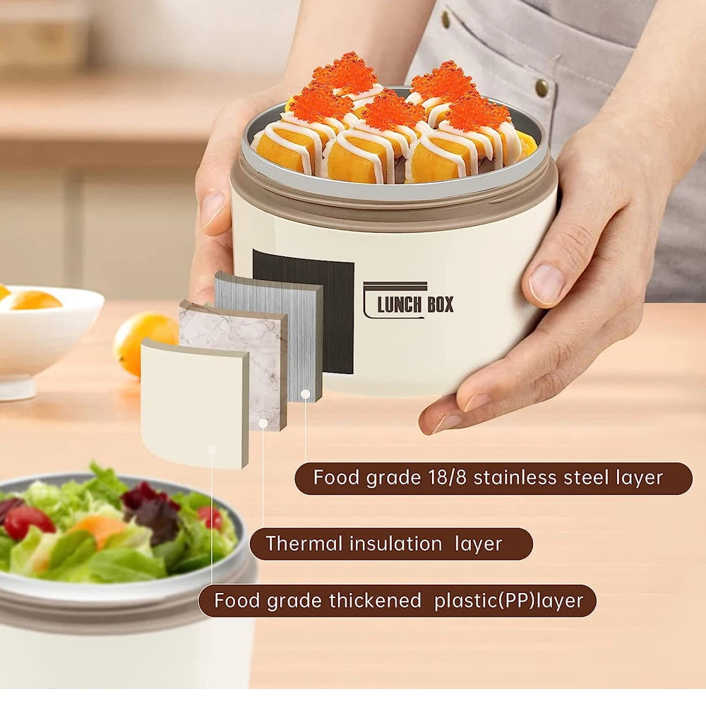 Thermal Lunch Box Portable Japanese Style Bento Box Lunchbox Leakproof Food Container Microwave oven Dinnerware for Students