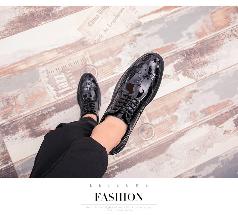 Fashionable Mens Gold Black Shoes New Cool Male Formal Evening Shoes Large Size 38-46 Wedding Dress Shoes for Men