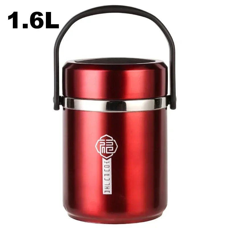 6 uur thermische vacuüm lunchbox 304 roestvrij staal geïsoleerde Worker volwassen voedselcontainer grote picknick student bento box set