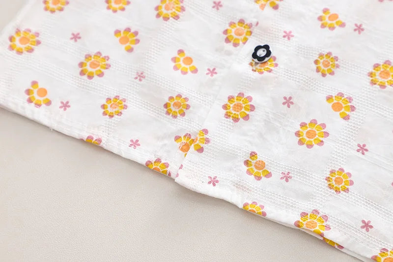 New Spring Kids Clothes Set Girls Cute Flower Blouse + Denim Overalls Children 2PCS Outwear 12-36m 4-6Y Girls