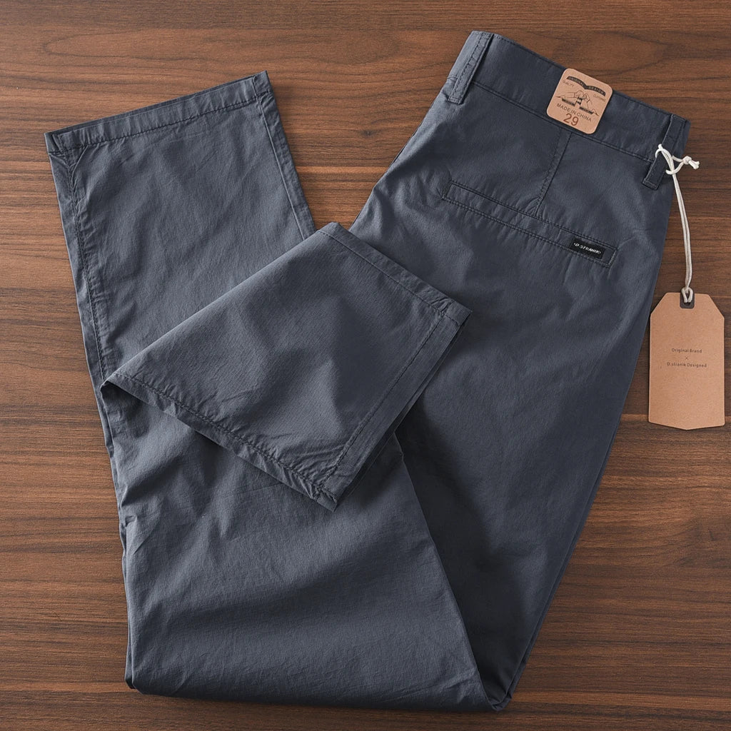 2025 Zomer Nieuwe Amerikaanse Retro Dunne Snel drogende Ice Silk Stretch Broek Heren Eenvoudige Chino Business Casual Rechte Broek
