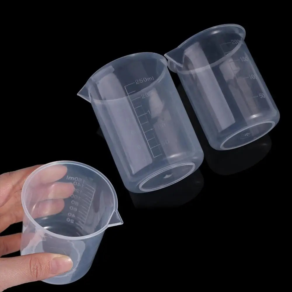 Plastic Transparent Measuring Cup for Kitchen Chemical Laboratory Test Stackable Graduated Cylinder Beaker Mixing Cups