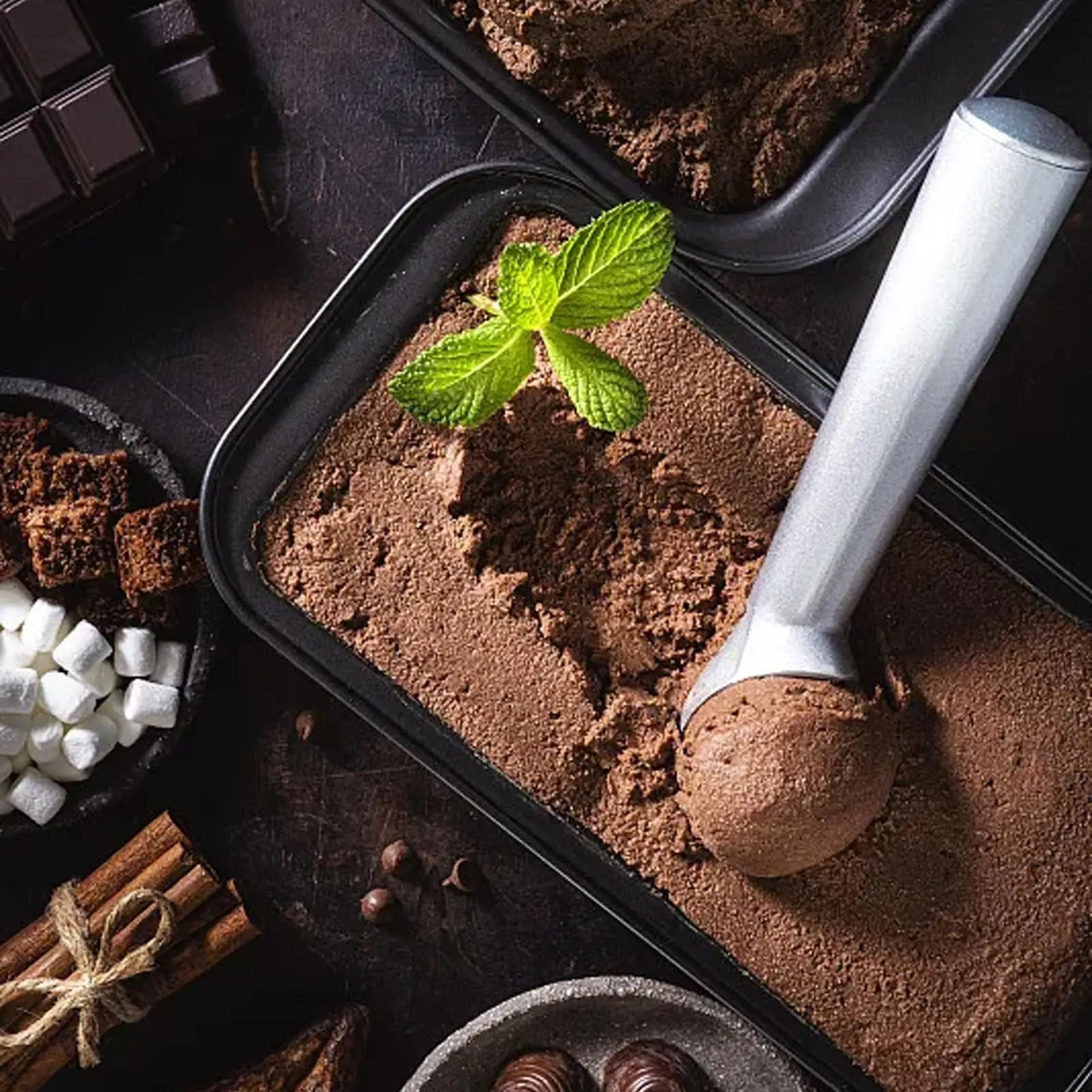 Ice Cream Scoop,7 inches Nonstick Anti-Freeze Ice Cream Scooper One Piece Aluminum Design Dishwasher Safe Cookie Spoon
