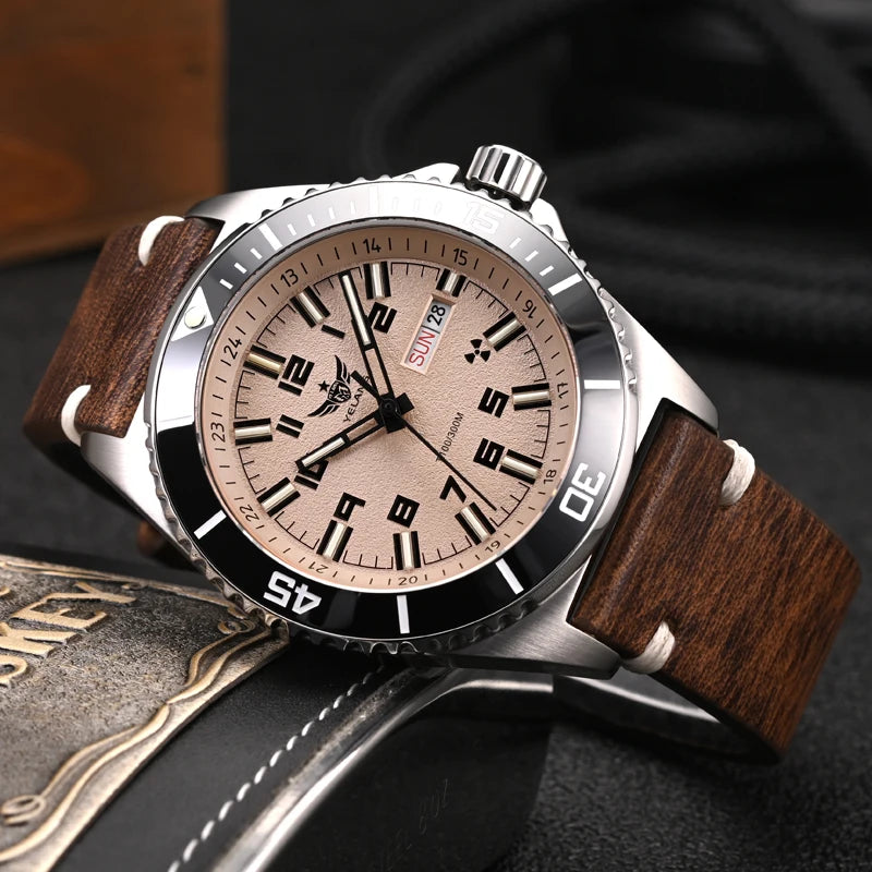 Yelang V1031 Men's Luxury Watch 44mm Diver Automatic Mechanical Movement Sapphire Luminous 300M Waterproof 30BR Japan 8205 Self-Wind