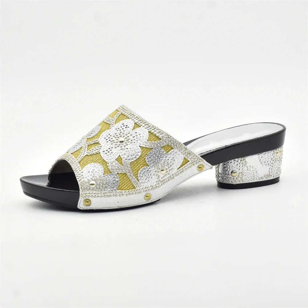 New Red Rhinestone Women Wedding Shoes High Quality African Paty Shoes Open Toe Sexy Ladies Shoes Italian Women Wedding Pumps1