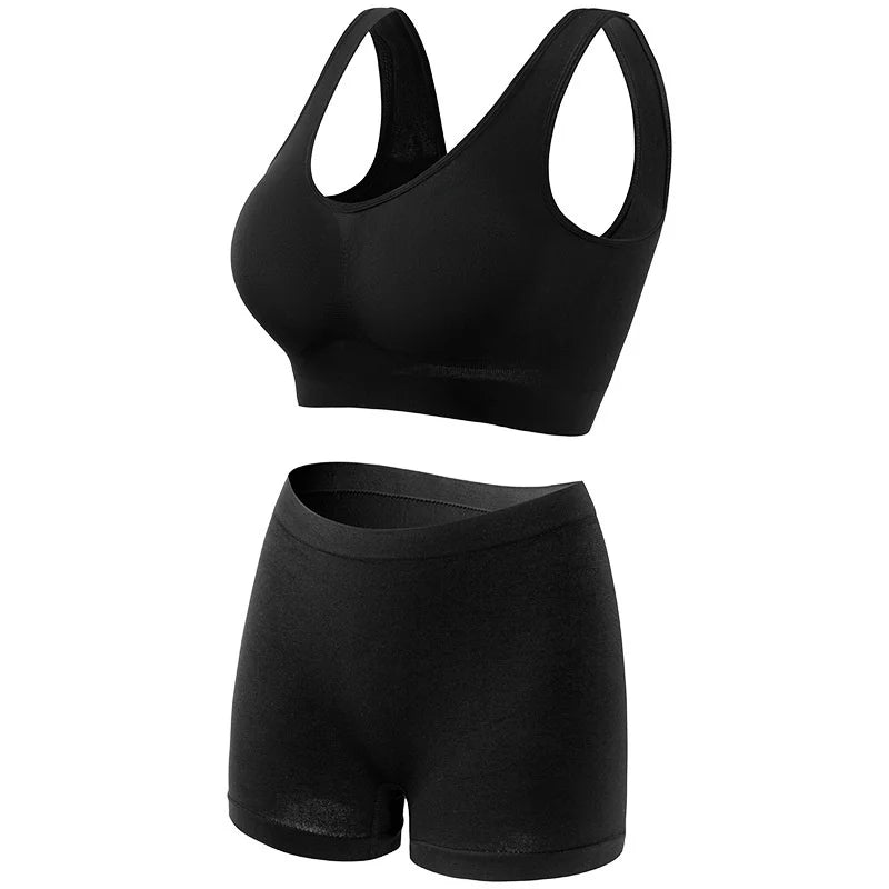 Underwear Women's Small Chest Gathered Without Steel Ring Sports Bra, Large Size Anti Glare Comfortable Beautiful Back Yoga Vest