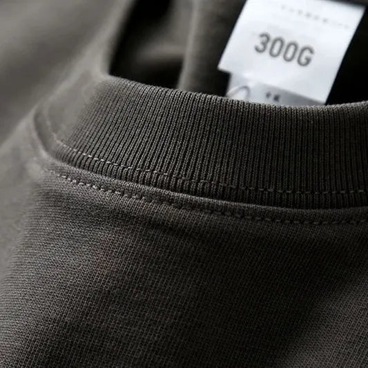 2025 Zomer Nieuw Japans Retro Korte Mouw O-hals Effen Kleur T-shirt Heren Zwaargewicht 100% Katoen Gewassen Casual Zak Tops