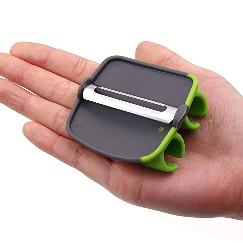 1pc Stainless Steel Handheld Vegetable Peeler with Rubber Finger Grip Comfortable Palm Peeler Suitable for Carrots, Etc