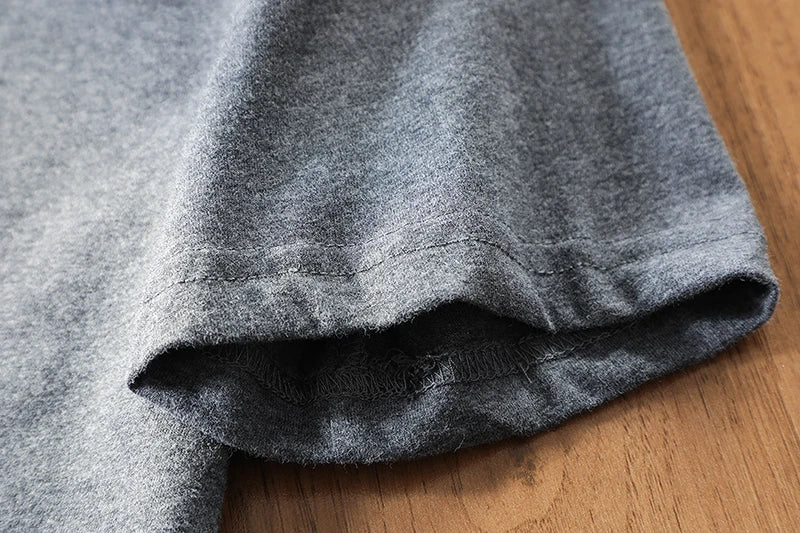 2025 Summer New American Retro 250g Short Sleeve O-neck Printed T-shirt Men's Fashion 100% Cotton Washed Casual Loose Tops