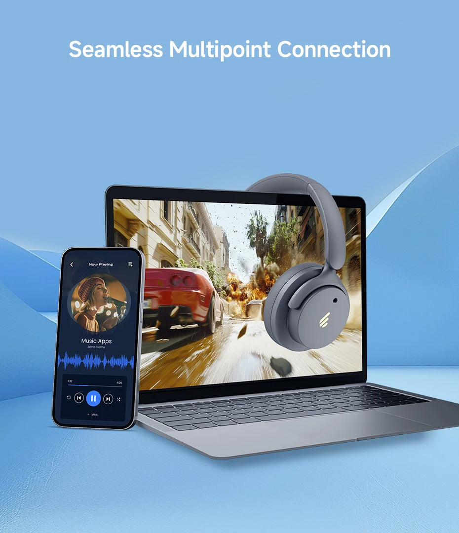 Edifier H9 Active Noise Cancelling Wireless Headphones Bluetooth 5.4 Headset Hi-Res Audio 75H Battery Life Foldable Design