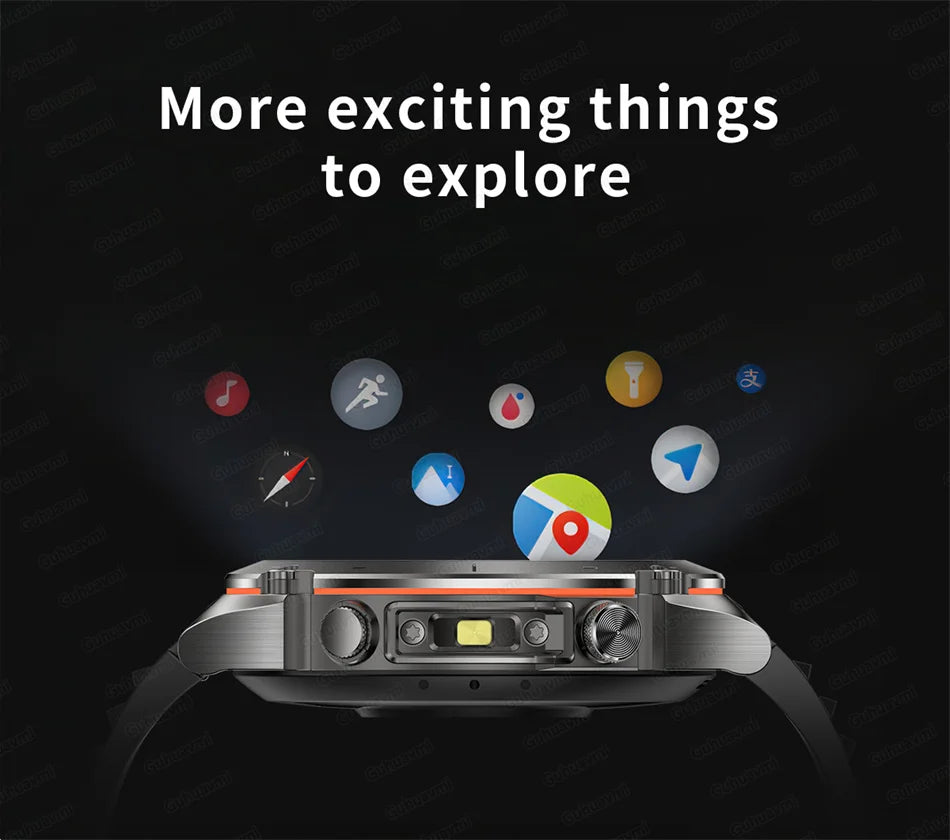 2025 New Rugged Military GPS Smart Watch Built-In GPS Tracker Compass Sports Fitness Tracking Smartwatch - Compatible with HUAWEI & Xiaomi IOS