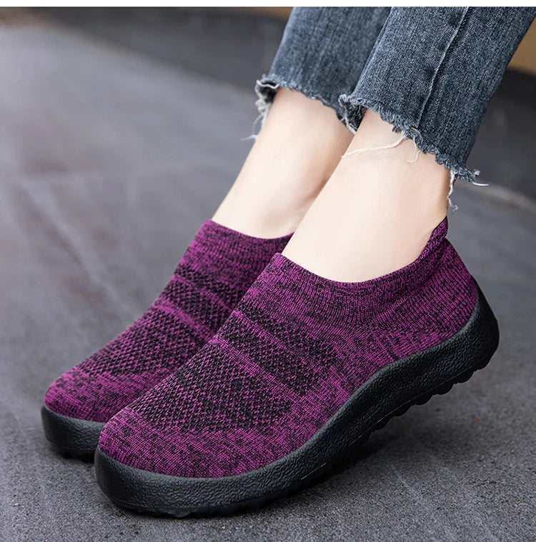 Women Fashion Sneakers Slip On Platform Sneakers Walking Women's Sneakers Plus Size Ladies Vulcanize Shoes Tenis Feminino
