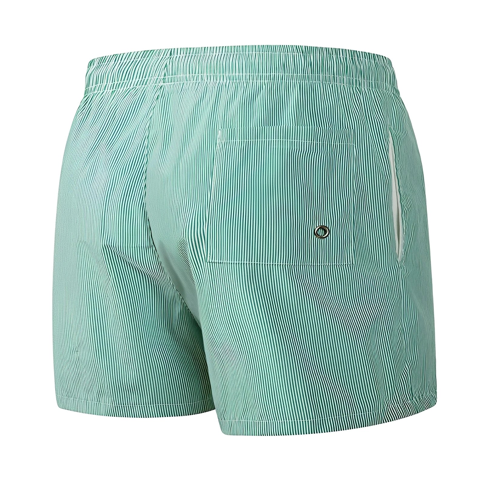 Men’s Quick-Dry Striped Swim Shorts – Beach Board Shorts with Mesh Liner & Pockets for Summer Swimwear