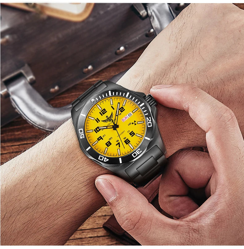 Yelang V1019 44MM Men's Mechanical Automatic Watch NH36 Movement 300M Waterproof Sapphire Lens 10BAR Deep Diving Stainless Steel Watch