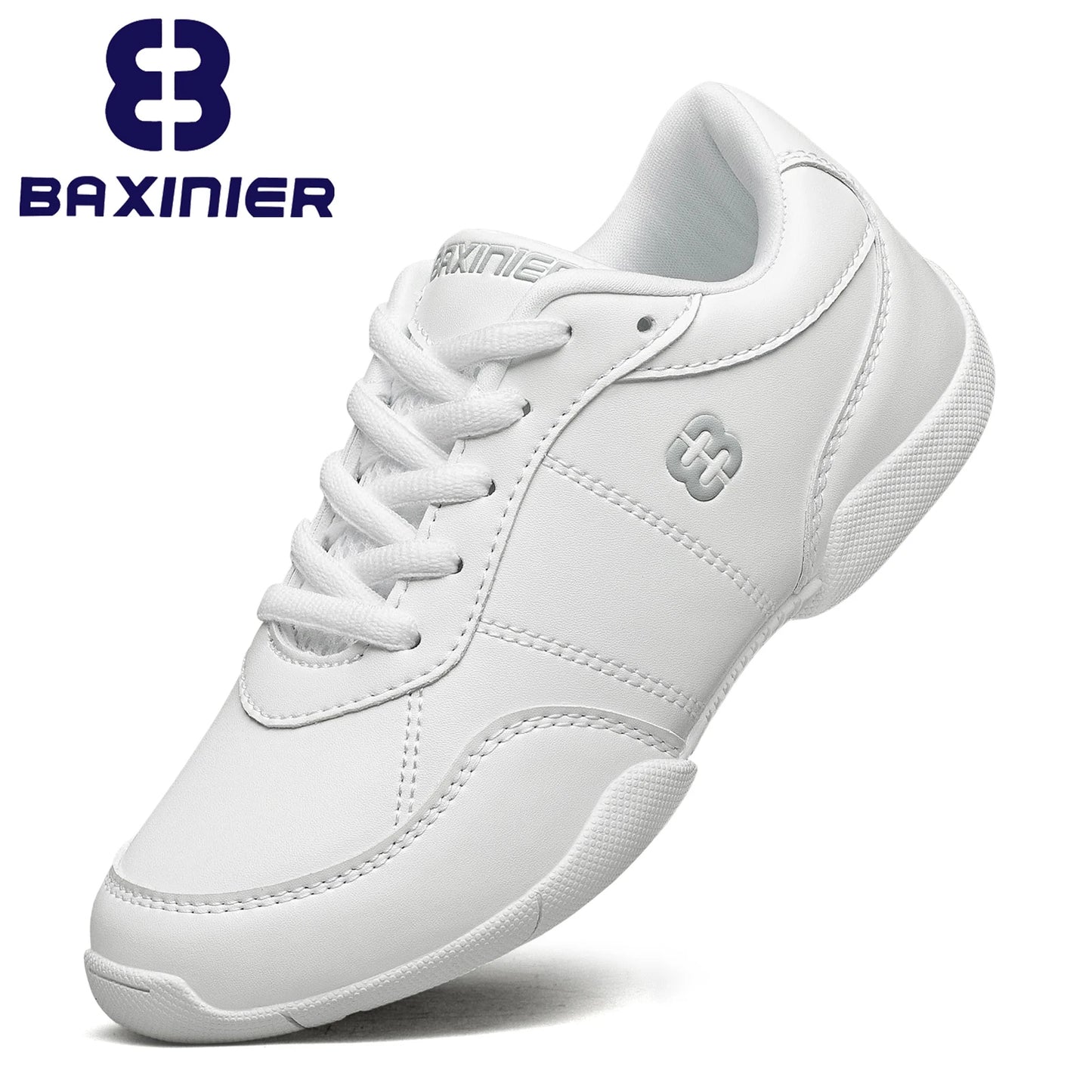 Girls White Cheerleading Shoes Lightweight Youth Cheer Competition Sneakers Kids Training Dance Shoes Comfortable