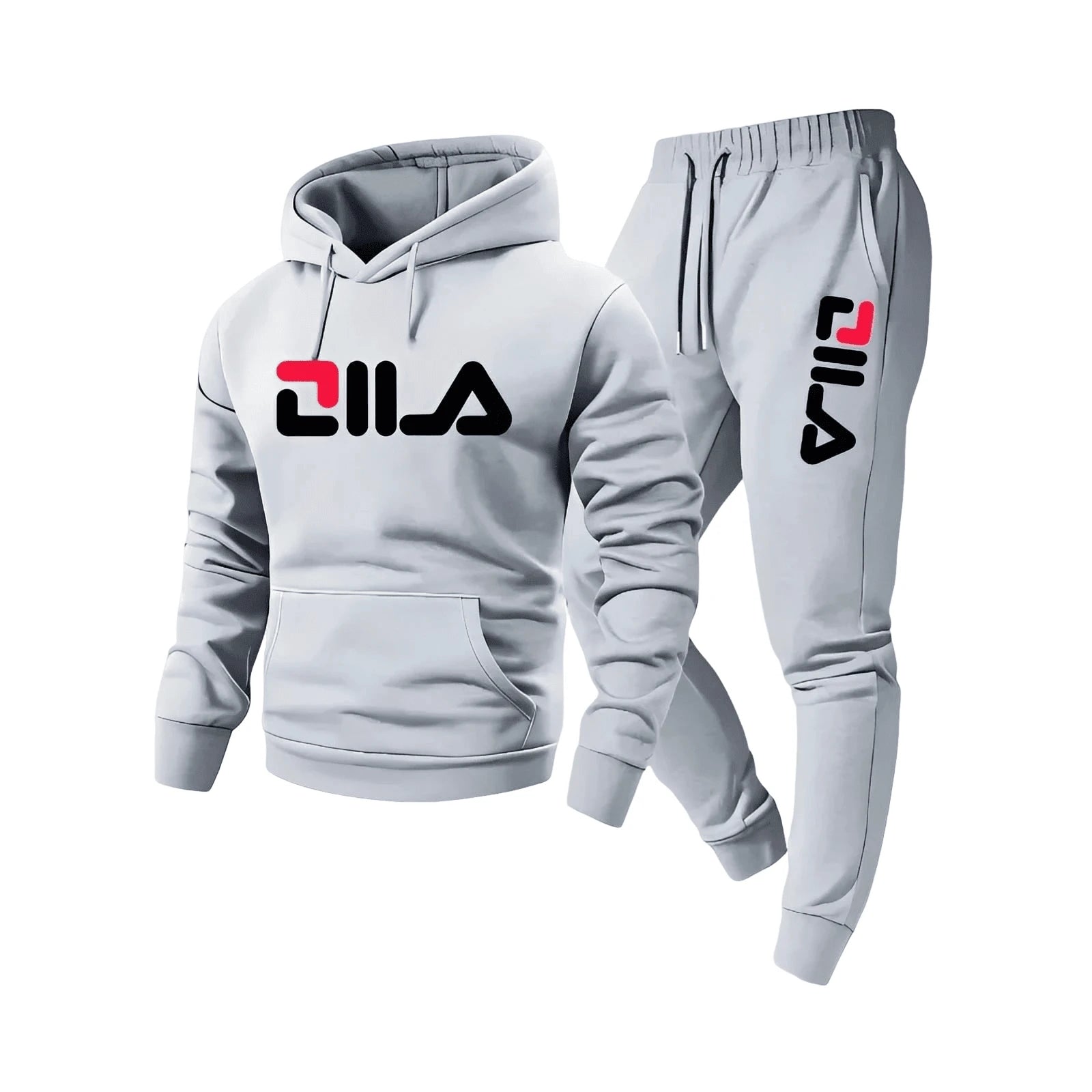 Men’s Casual Hoodie and Sweatpants Tracksuit Set – Comfortable Unisex 2-Piece Jogging Suit for Spring & Autumn