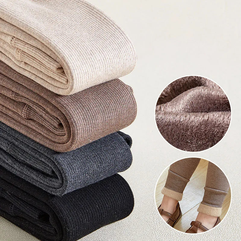 New Autumn Kids Leggings Infant Girls Solid Colour Pit Strip Render Pants Toddler Fleece Padded Warm Trousers 1-3Y Girls