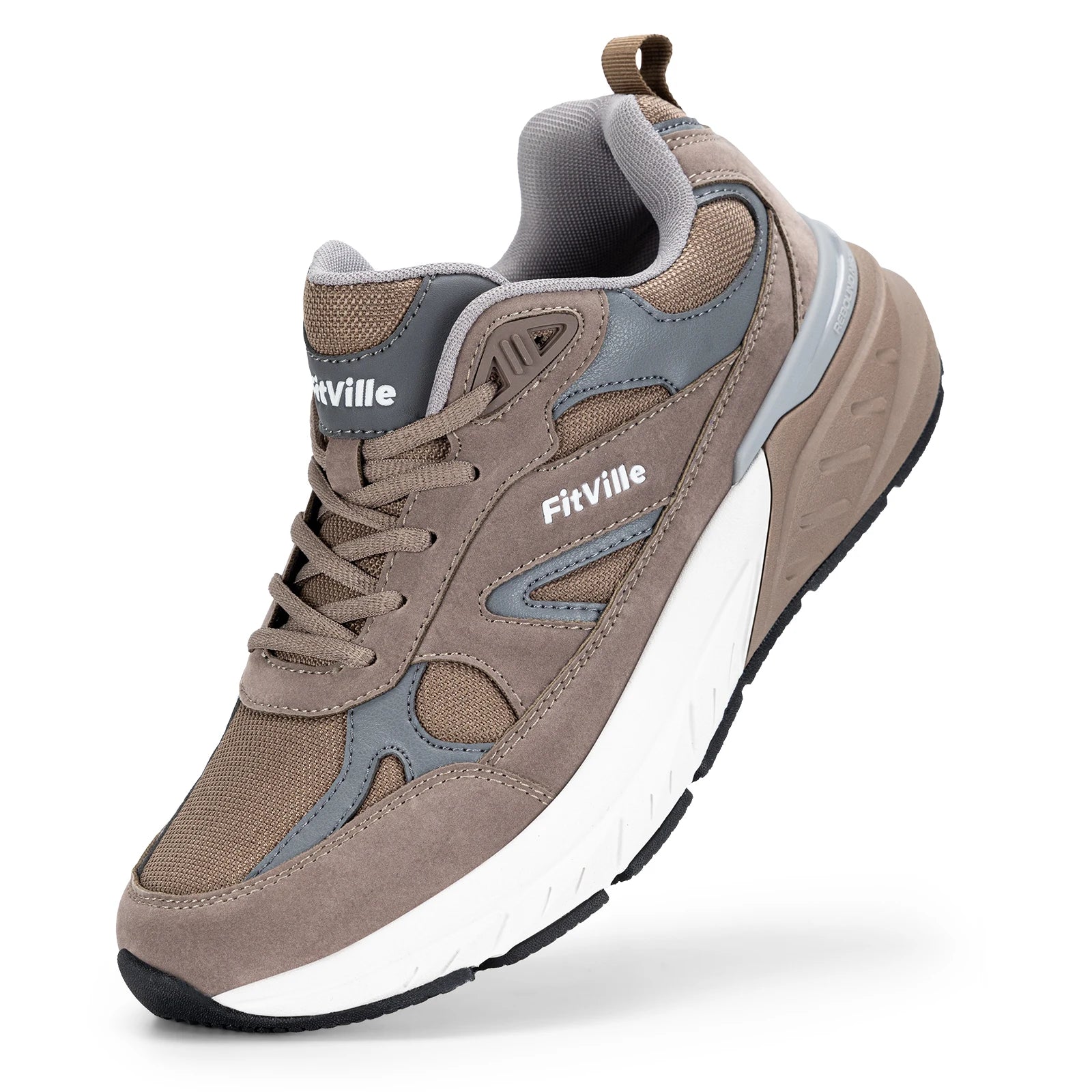 Men's Walking Shoe Wide Width Sneakers with Arch Support For Flat Feet Heel Pain Relief in Plantar Fasciitis