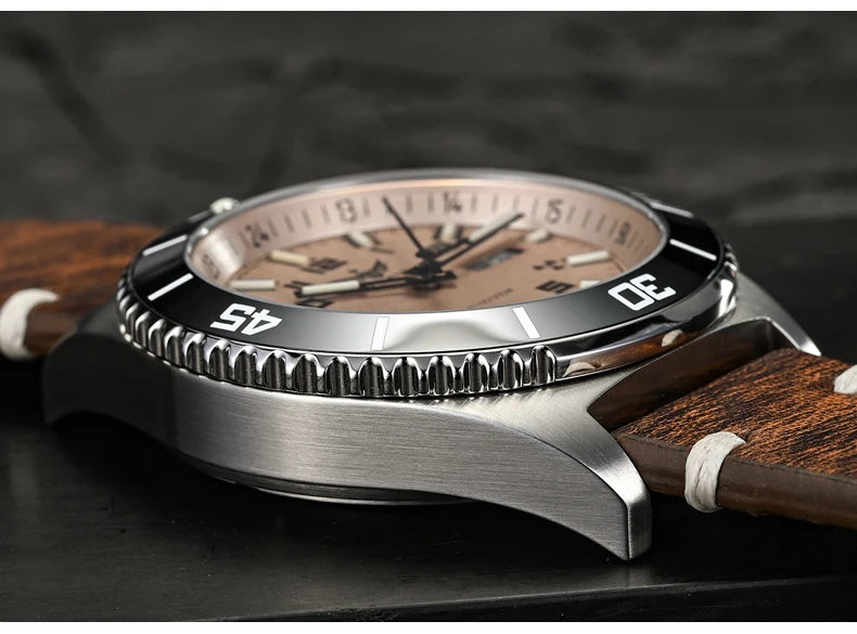 Yelang V1031 Men's Luxury Watch 44mm Diver Automatic Mechanical Movement Sapphire Luminous 300M Waterproof 30BR Japan 8205 Self-Wind