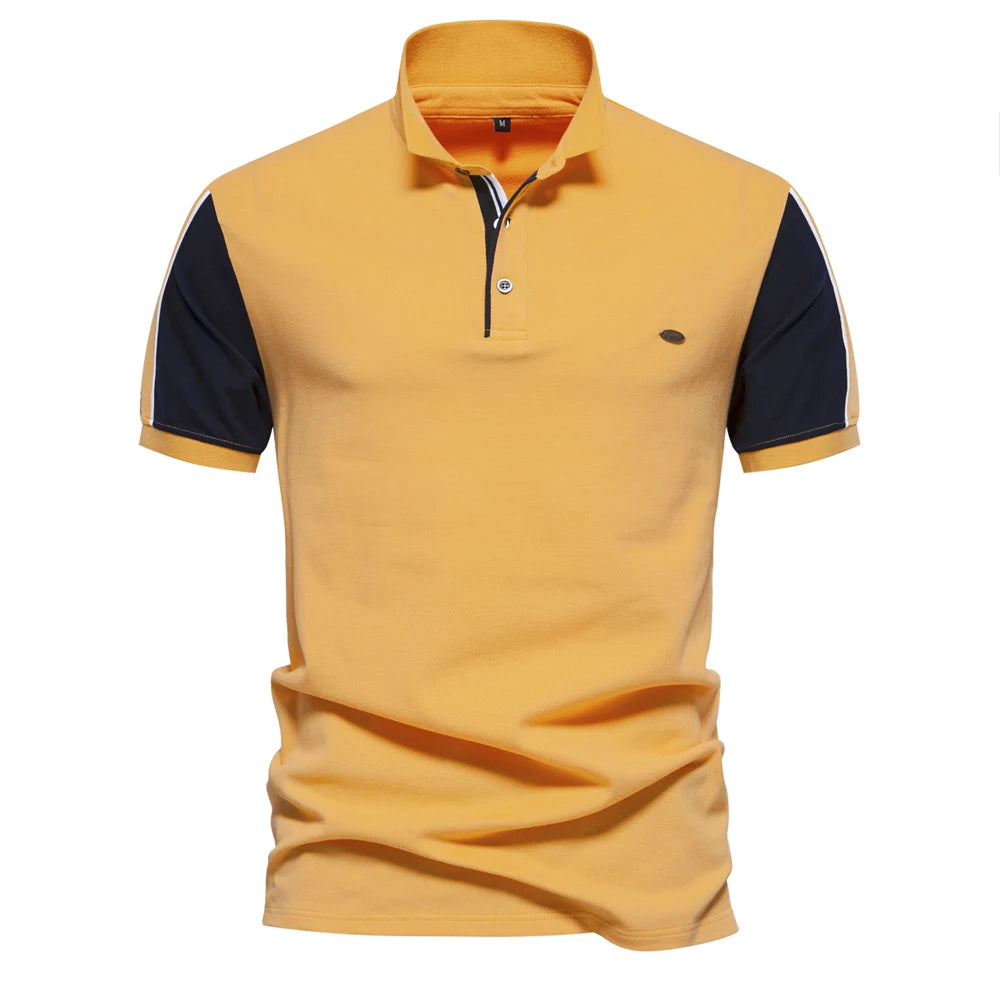 2024 Nieuw Zomer Patchwork Poloshirt Voor Heren Merk Kwaliteit Korte Mouw Honkbal Heren Polo's