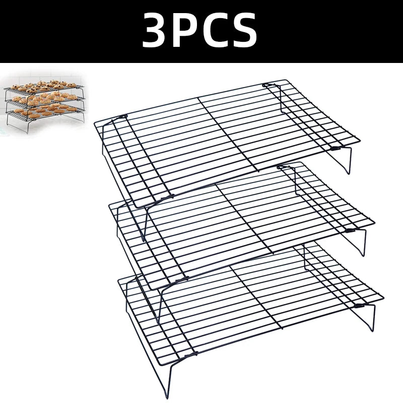 Stainless Steel Non Stick Wire Grid Baking Tray Cake Cooling Rack Oven Kitchen Pizza Bread Cookie Holder Barbecue Shelf