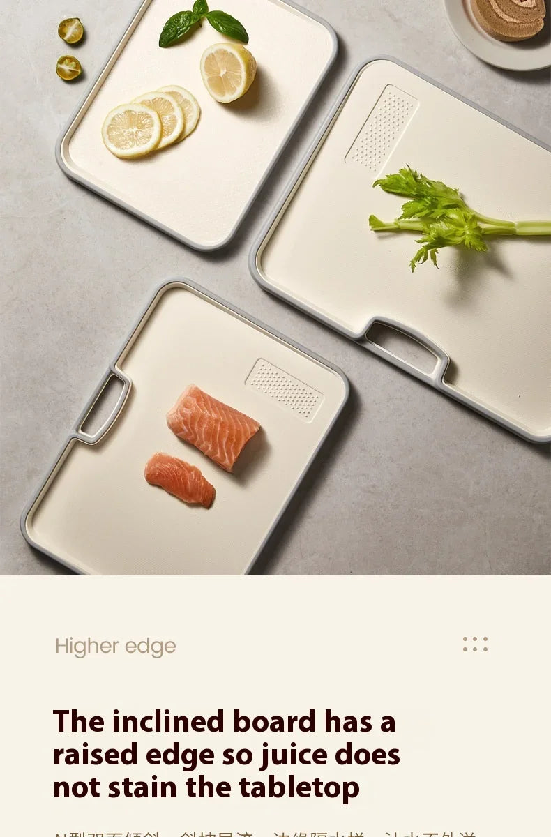Double-Sided PP Cutting Board - Mold Proof/Antibacterial, BPA Free - Non-Slip/Dishwasher Safe for Veggies/Meat