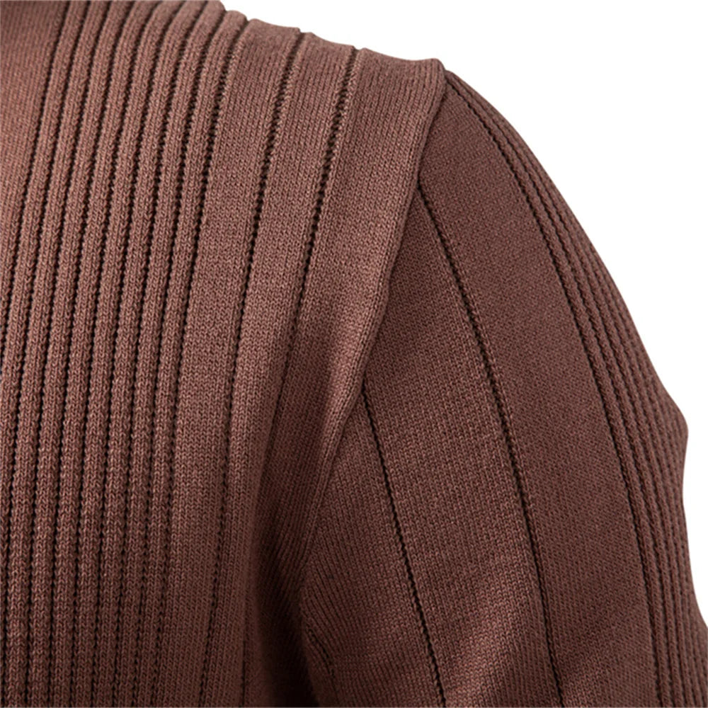 2025 Men's Button Down Polo Shirt Solid Colour Stripe Long Sleeve Autumn Winter Luxury Warm Touch Business Casual Polo Men's Shirts