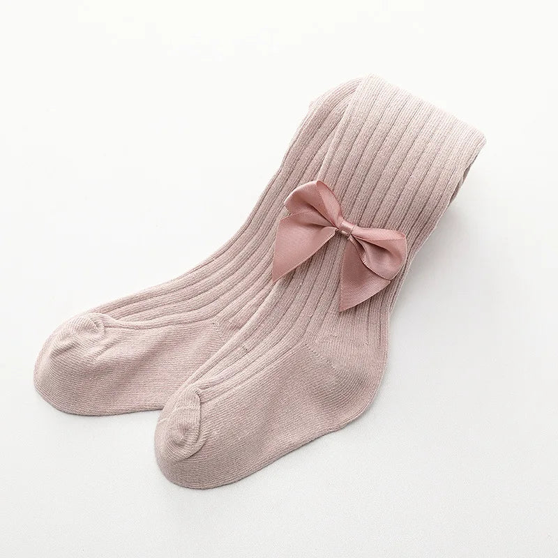 Autumn Kid's Pantyhose Girls Leggings New Born Baby Big Bow Legging Multi Colours Children's Vertical Striped Base Pants Girls
