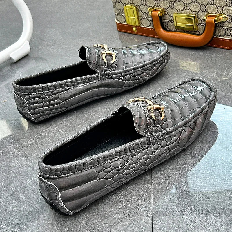 Fashion Men Large Size 46 47 48 Casual Loafers Gray Mens Moccasins Shoes Light Weight Wedding Formal Dress Shoes for Men