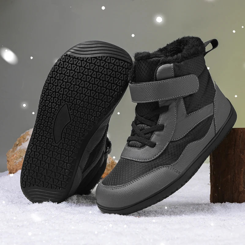 Kinderen brede neus blotevoeten sneeuwlaarzen comfortabele warme stijlvolle winter minimalistische sneakers voor jongens en meisjes, perfect voor peuters tot grote kinderen