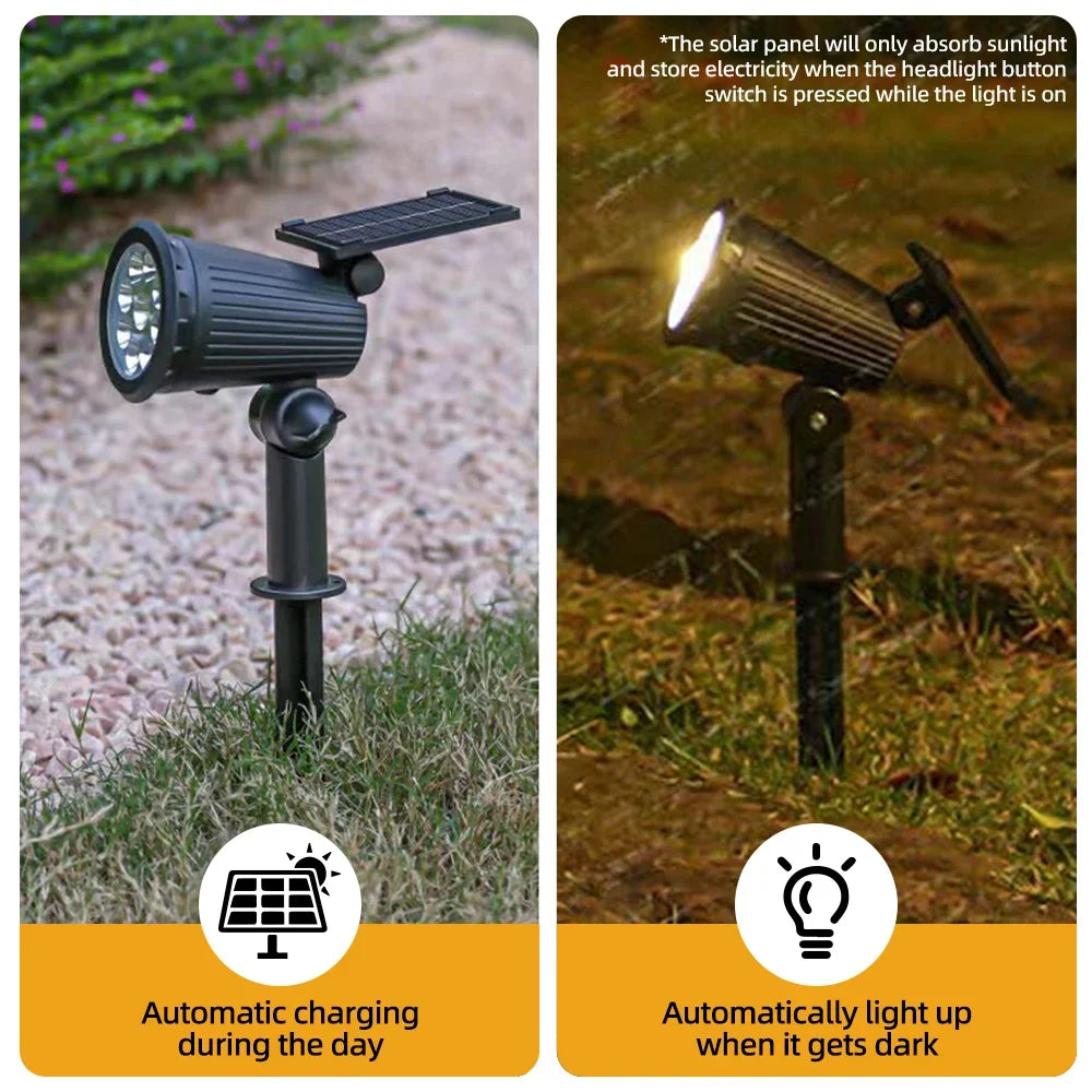 9 LED-zonnespots IP65 waterdicht, RGB-zonne-landschapsverlichting voor buiten, helderheid instelbaar, geschikt voor palmbomen in de tuin
