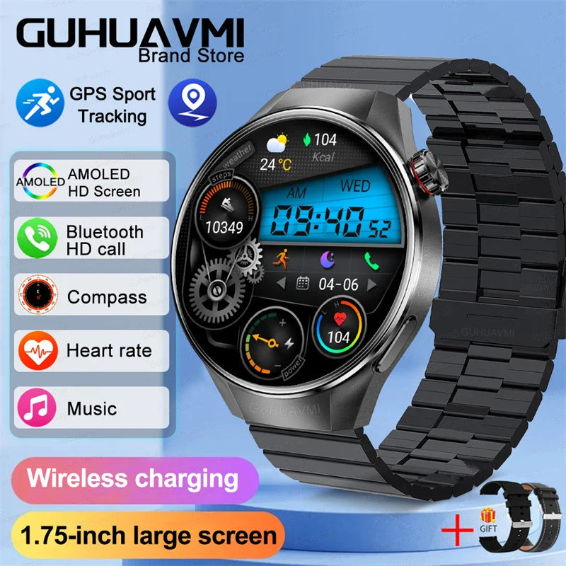 2025 True AMOLED Smart Watch Full Touch Screen 466*466 HD Health Tracker Voice Call Smartwatch For Men & Women - Compatible with Xiaomi & Huawei IOS