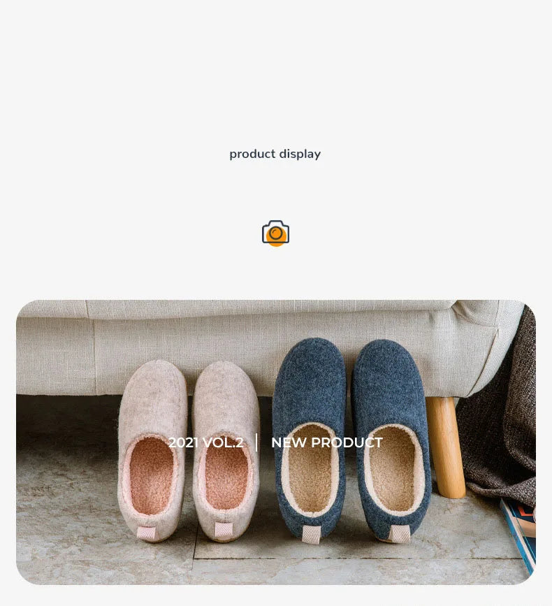 Women's Winter Warm Plush Slippers Slip-On Suitable For Indoor Outdoor and Bedroom Use Fluffy Classic Cotton Slippers For Ladies