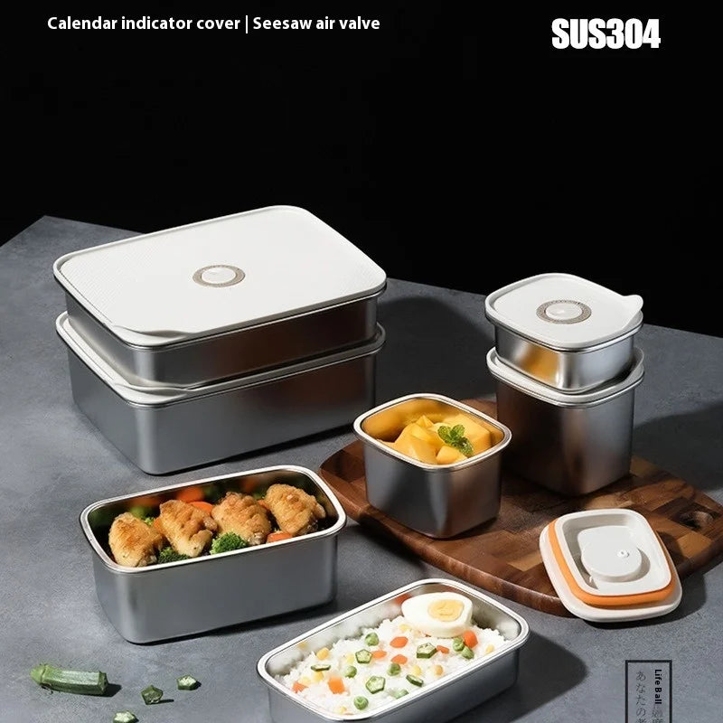 304 SS Airtight Leakproof Containers, BPA-Free - Fridge/Freezer/Microwave Safe, Stackable - Home/Kitchen Lunch Box Fruits/Meals