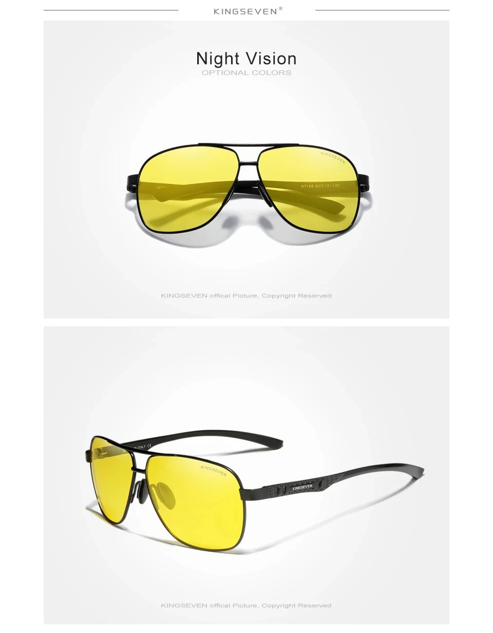 Polarized Aluminum Pilot Sunglasses UV400 HD Lens Men Women Photochromic Outdoor Eyewear Anti-Reflective Night Vision