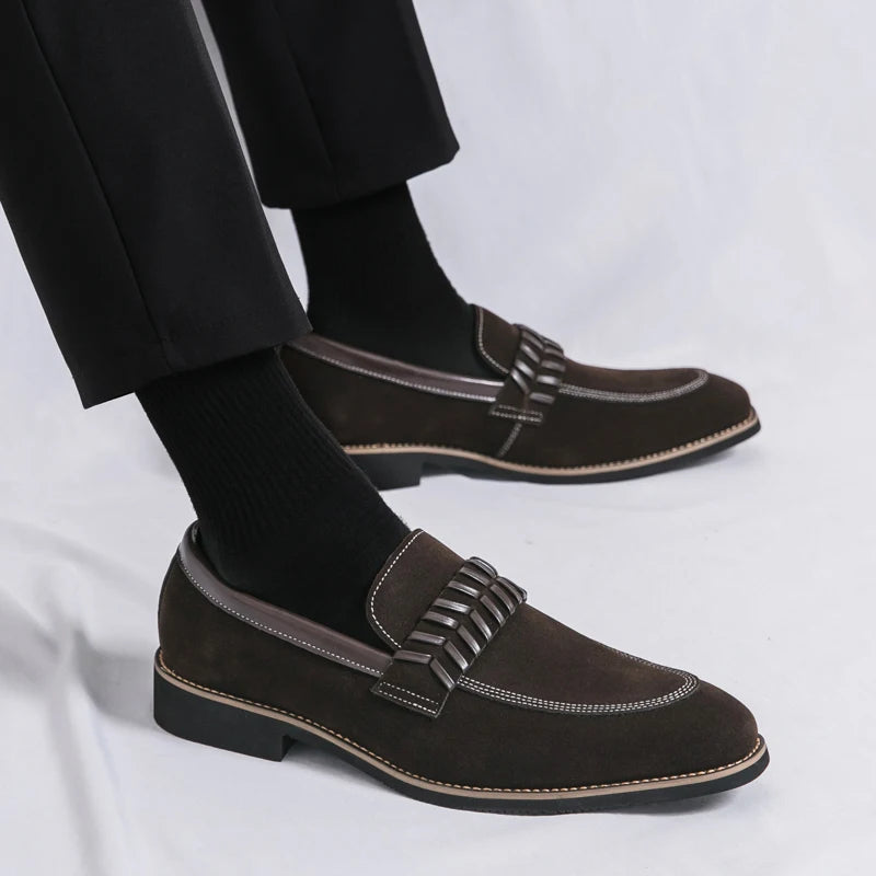 Formal Dress Oxford Shoes Men Green Suede Leather Male Business Formal Suit Shoes Over Size 38-48 Adult Leisure Walking Shoes