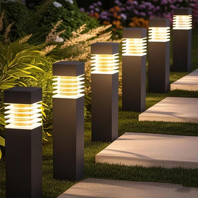 Square LED Solar Ground Lawn Lantern Outdoor Waterproof Garden Pathway Decorative Lights for Courtyard Lawn Patio Balcony