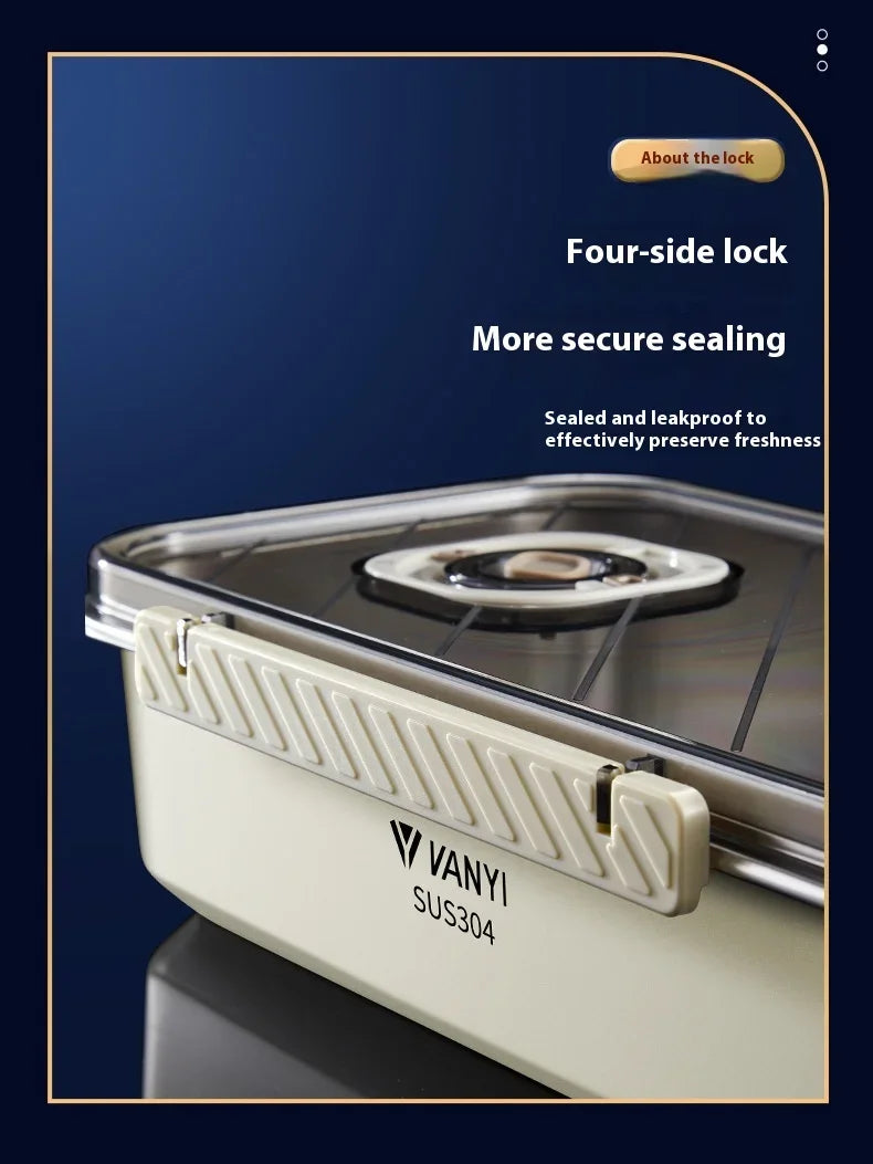 Stainless Steel Airtight Containers w/ Date Indicator & Leakproof Lid - BPA-Free Microwave/Freezer Safe - Home/Kitchen Lunch Box