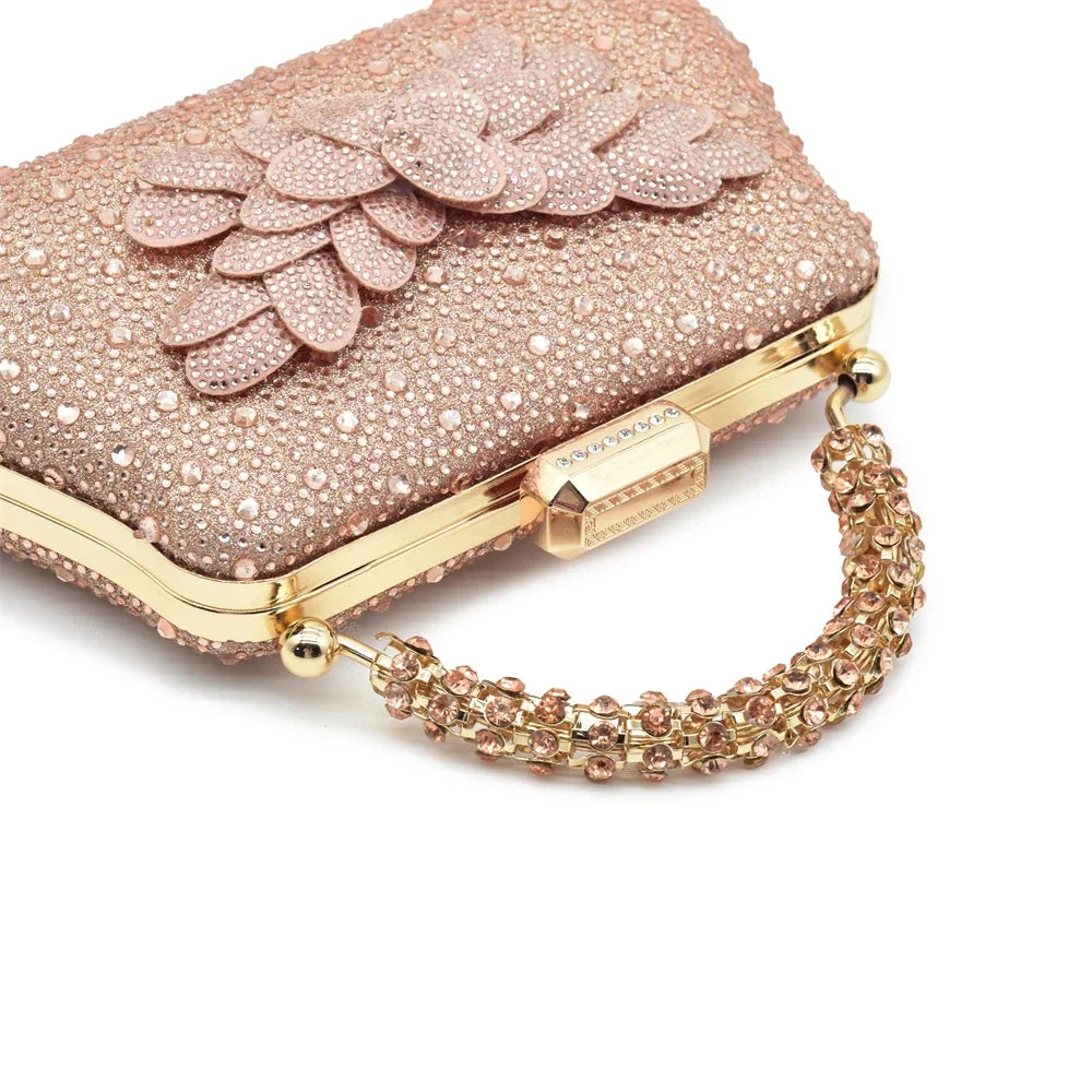 New Pointed Toe Heels with Small Bag Nigeria Fashion Party Women's Shoes and Bags Decorated with Rhinestone Wedding Shoes Bride