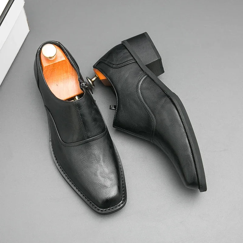 Low Heel Dress Shoes Men Fashionable Chelsea Shoes for Men Black Brown Male Business Formal Oxfords Large Size 38-46 Loafers