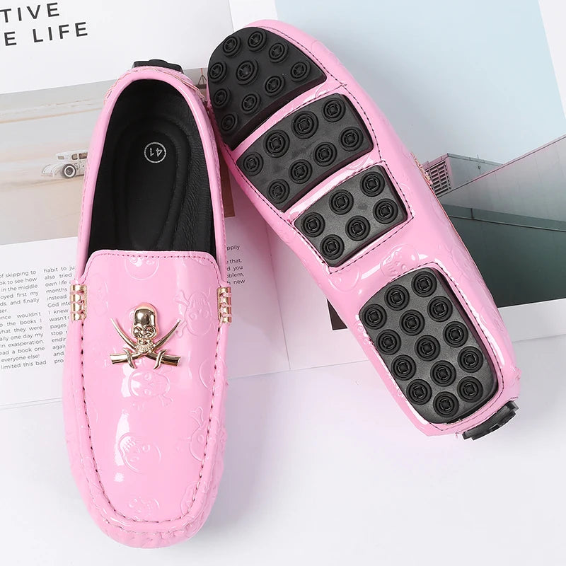Stylish Mens Big Size 38-48 Dress Formal Wedding Shoes Pink Male Popular Groom Walking Loafers Designer Gentleman Casual Shoes
