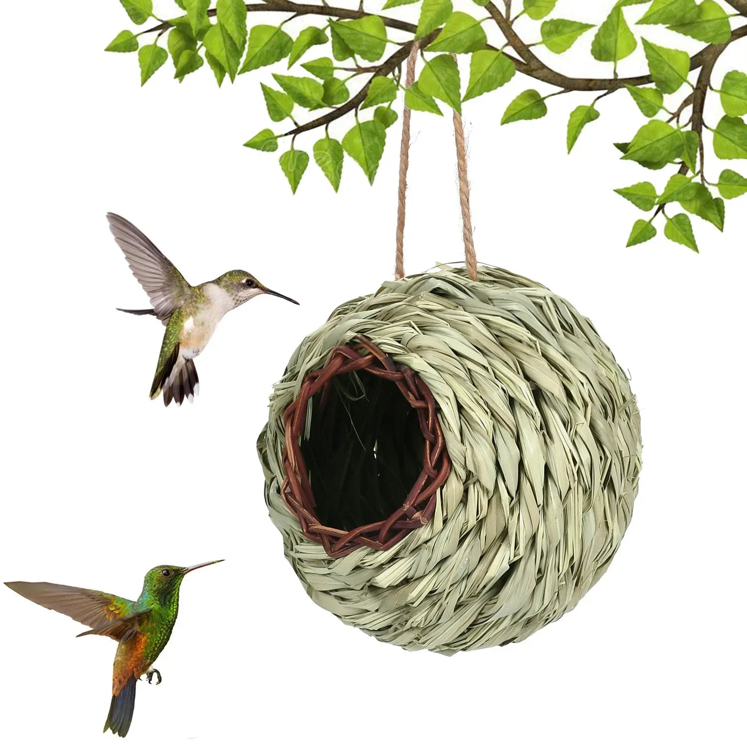 Spherical Bird Nest House Handmade Weaving Bird House Gardening Decoration Bird Nest