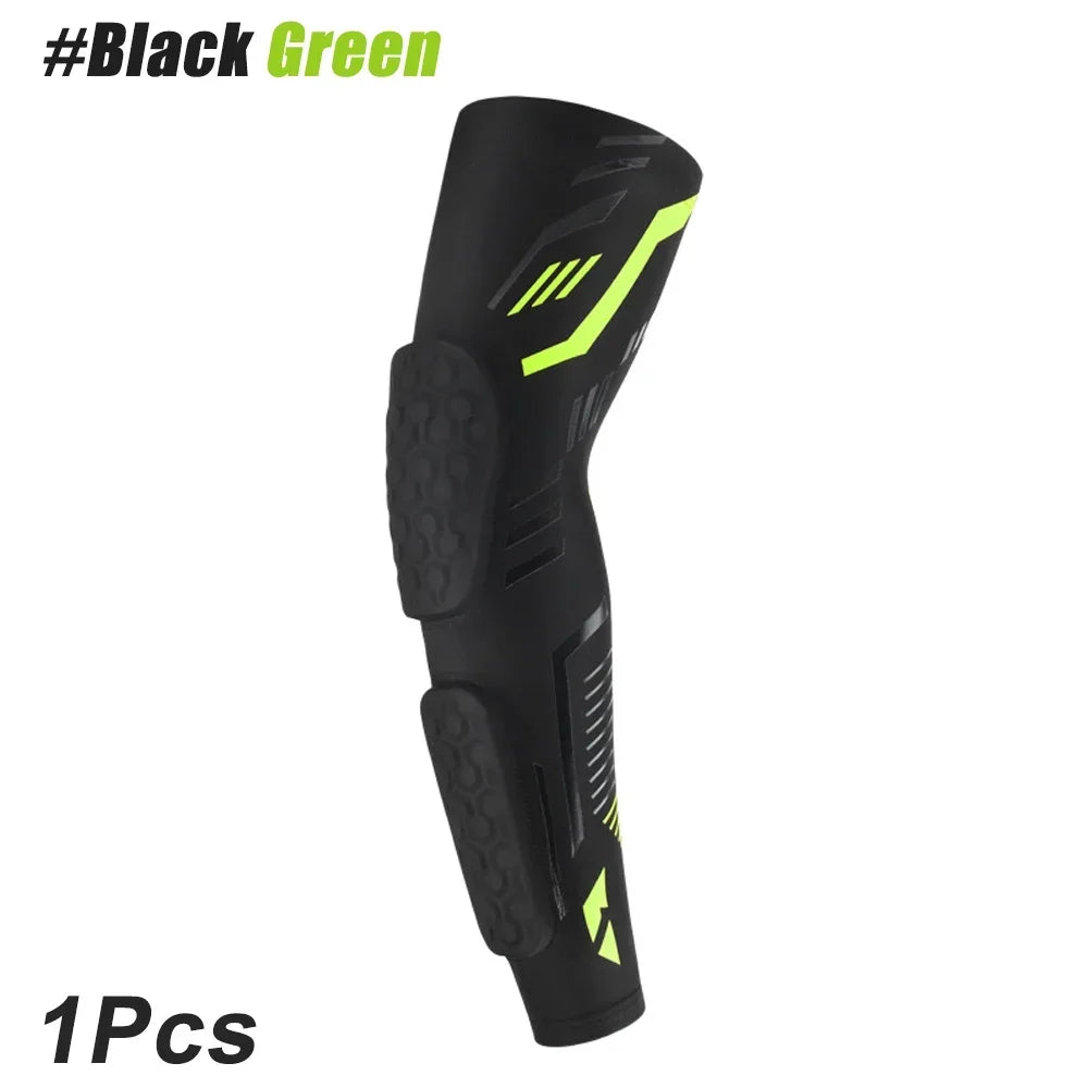 Sports Anti-Collision Padded Arm Sleeves For Protection of Elbow and Forearm During Sports - Honeycomb Pads For Men & Women