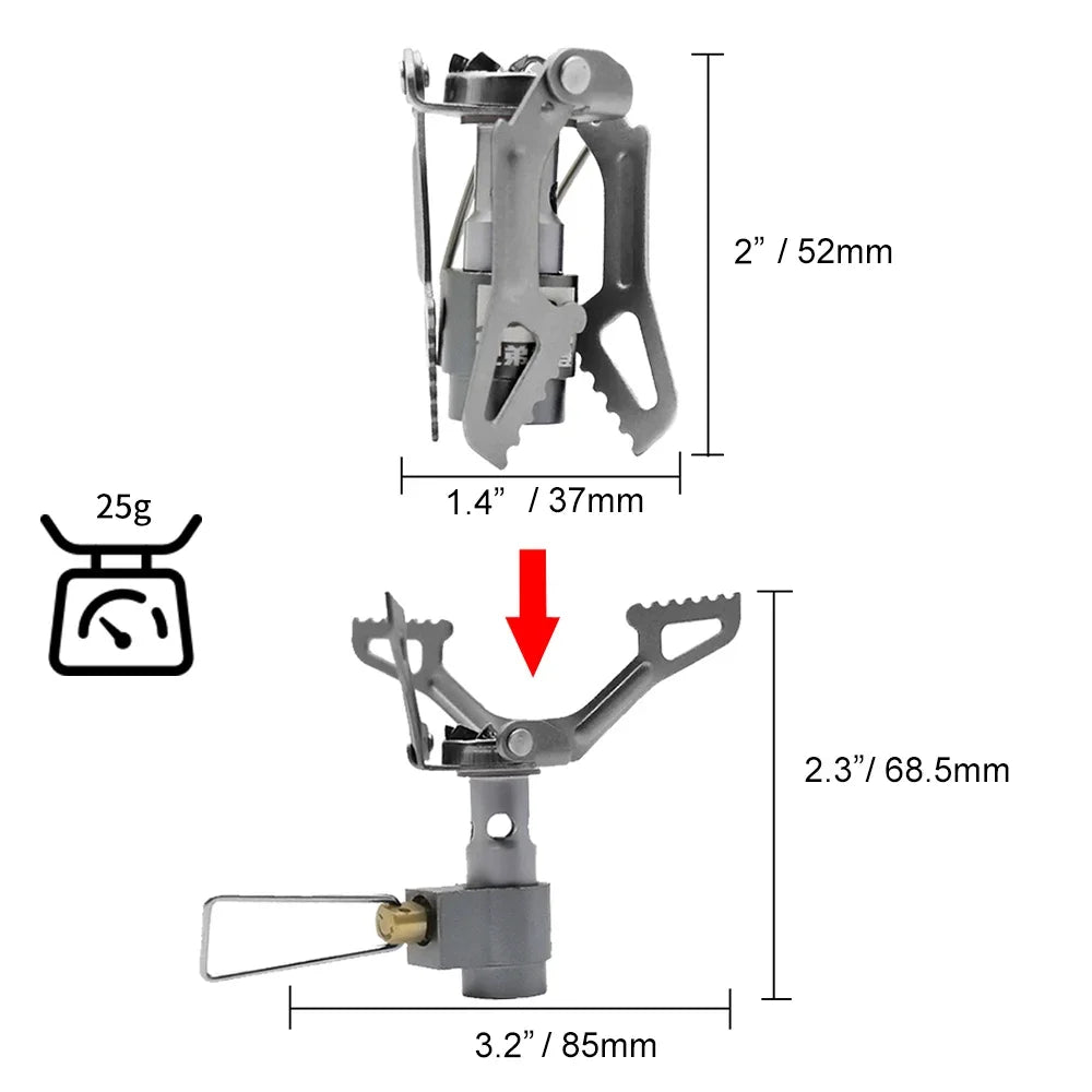 BRS 3000T Titanium Gas Stove Ultralight Camping Mini Stove Backpacking Portable Burner Survival Furnace 25g